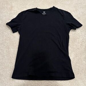 H&M Men's Jet Black Short Sleeve Tee